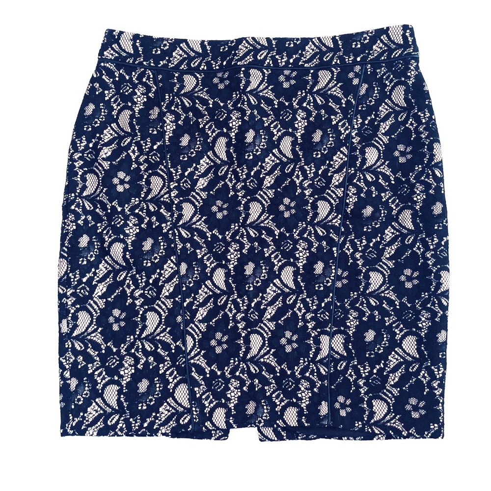 Express black lace overlay pencil skirt